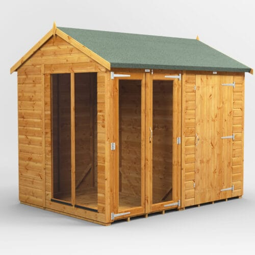 Buy a new summerhouse and shed in Edinburgh and the Lothians, click here a an apex roof summerhouse and shed combination installation quote
