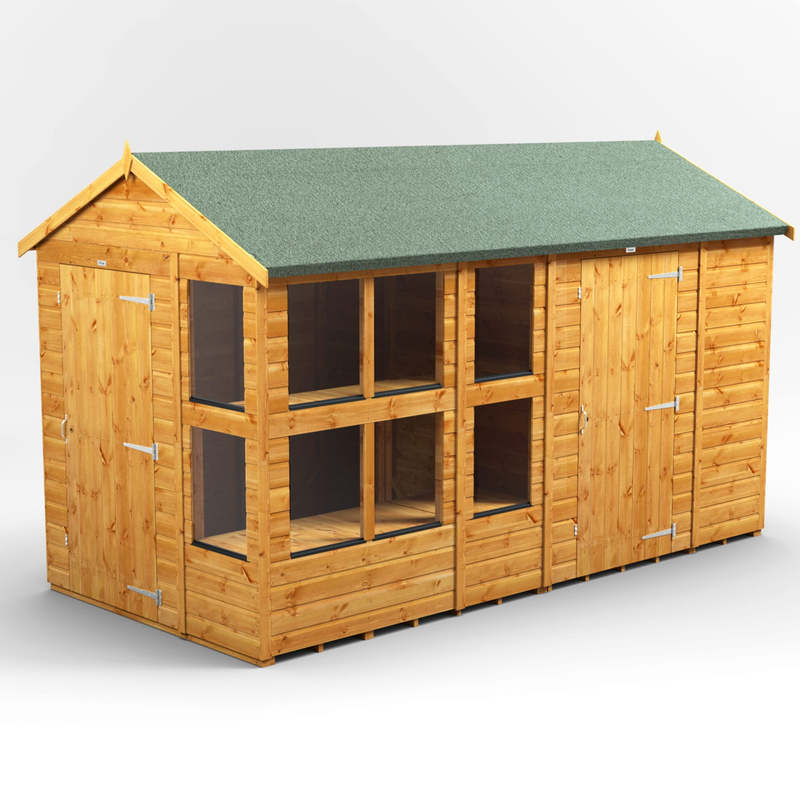 Buy a new apex roof potting and shed combination in Edinburgh and the Lothians, click here for an apex roof potting and storage shed installation quote