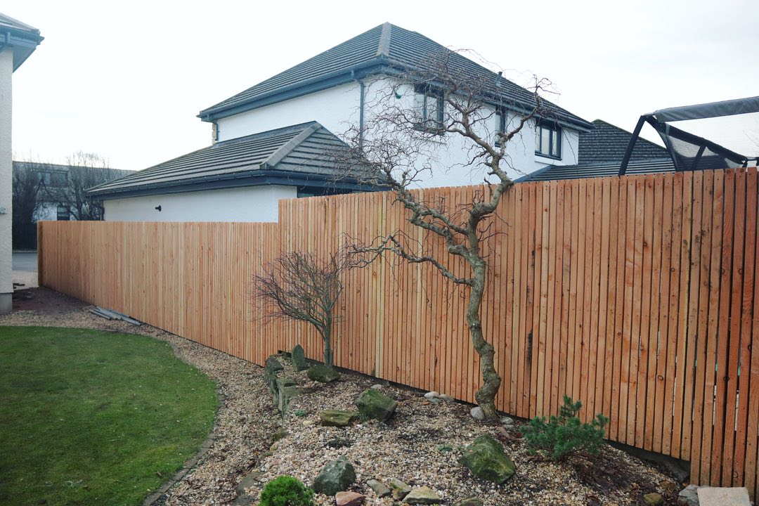 New slatted garden installation in Musselburgh, East Lothian by JDS Gardening Services, click here for a local garden fence installation quote in the Musselburgh area