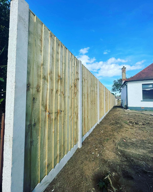Concrete fence post and panel installation in Edinburgh by JDS Gardening, click here for a quote.
