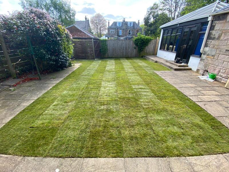 Garden lawn turf installation in Midlothian by JDS Gardening, click here for a turf installation quote in the Edinburgh area