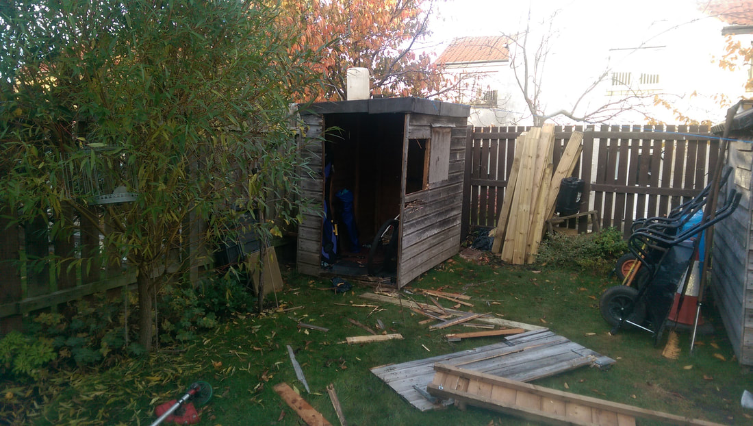 Garden shed removal in Edinburgh by JDS Gardening, click here for a quote