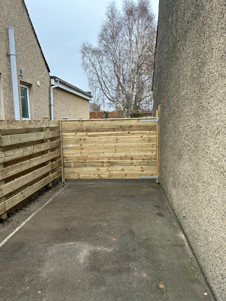 Ranch style fencing and gate installation in Edinburgh by JDS Gardening Services, click here for a quote