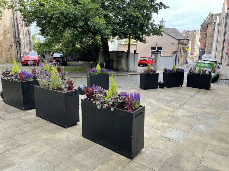 Commercial Planter planting in Edinburgh by JDS Gardening Services, click here for a quote