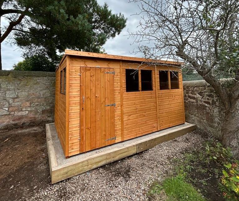 Pent Roof Garden Shed Suppliers and Installers in Edinburgh, contact JDS Gardening for a Pent roof garden shed quote.