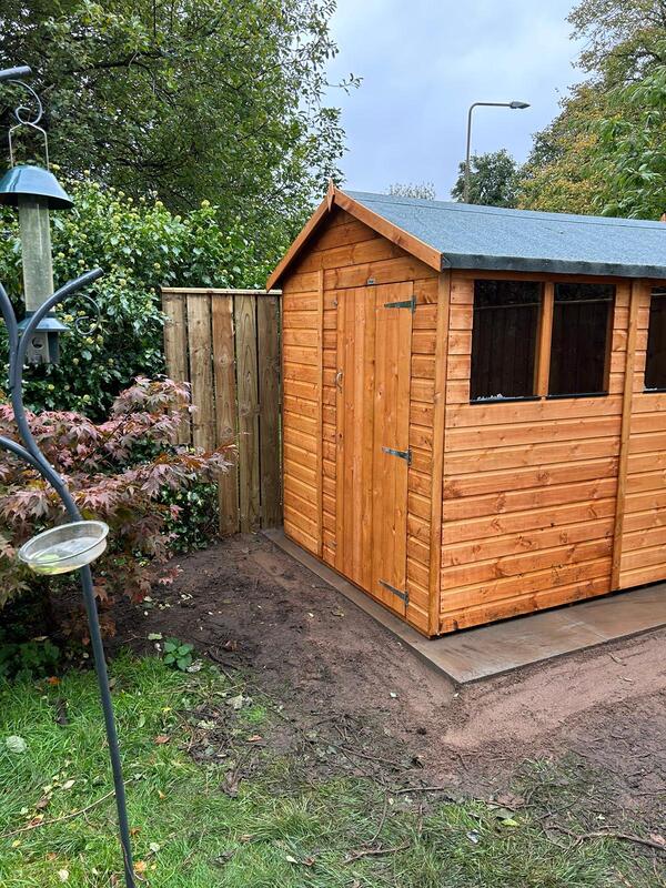 Garden Apex sheds supplied and installed in Trinity, Edinburgh by JDS Gardening services, click here for an apex shed quote